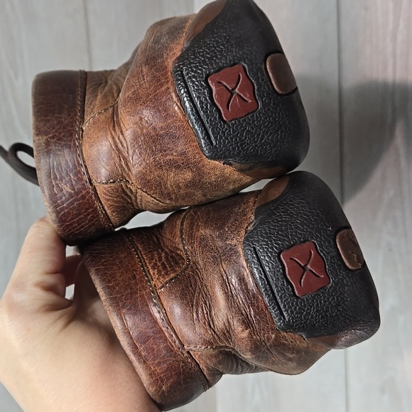 Twisted X Men's High Top Brown Leather Shoes Moc Driving Boots Sz 9M - Picture 6 of 13